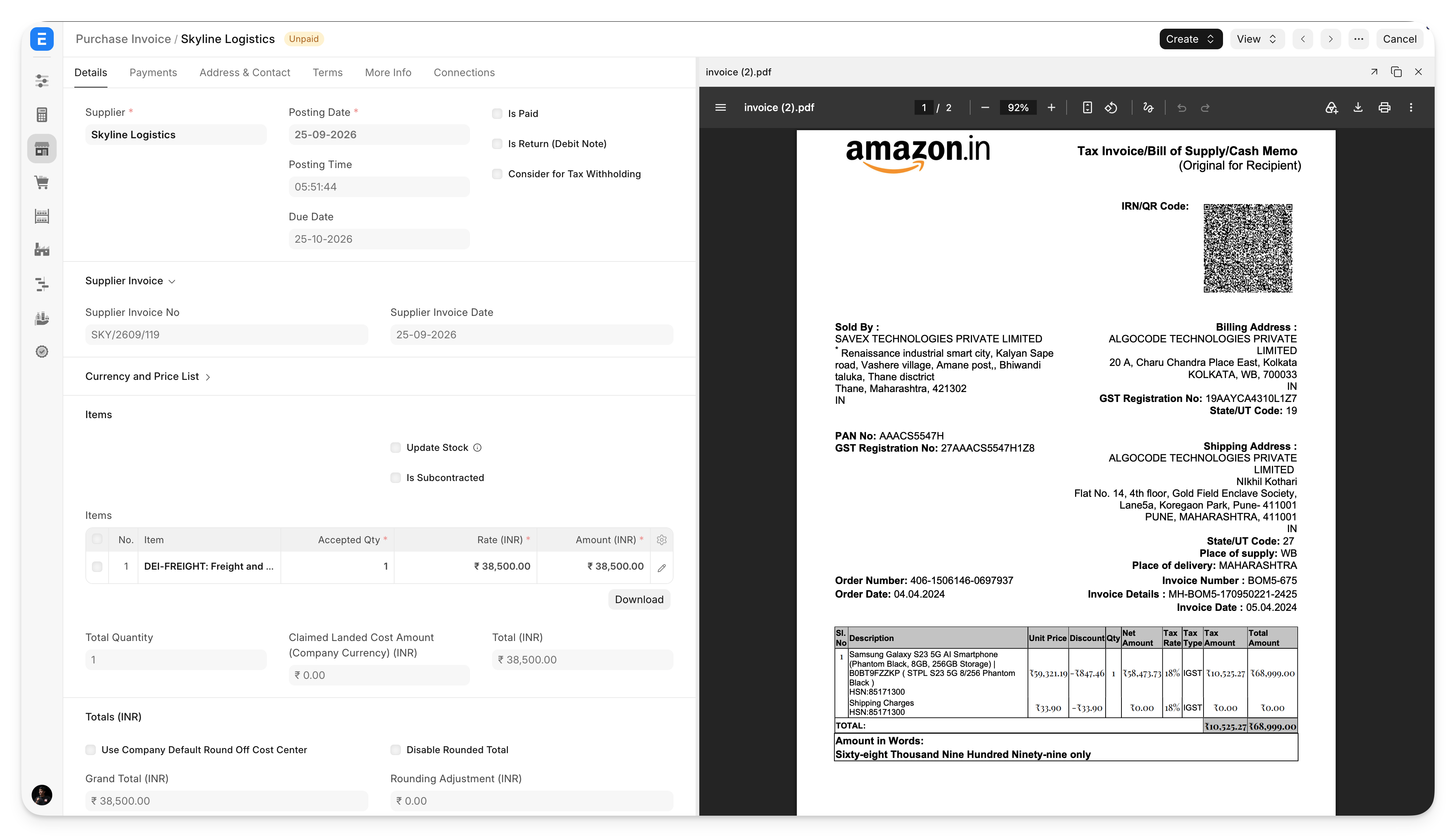 Inline attachment preview