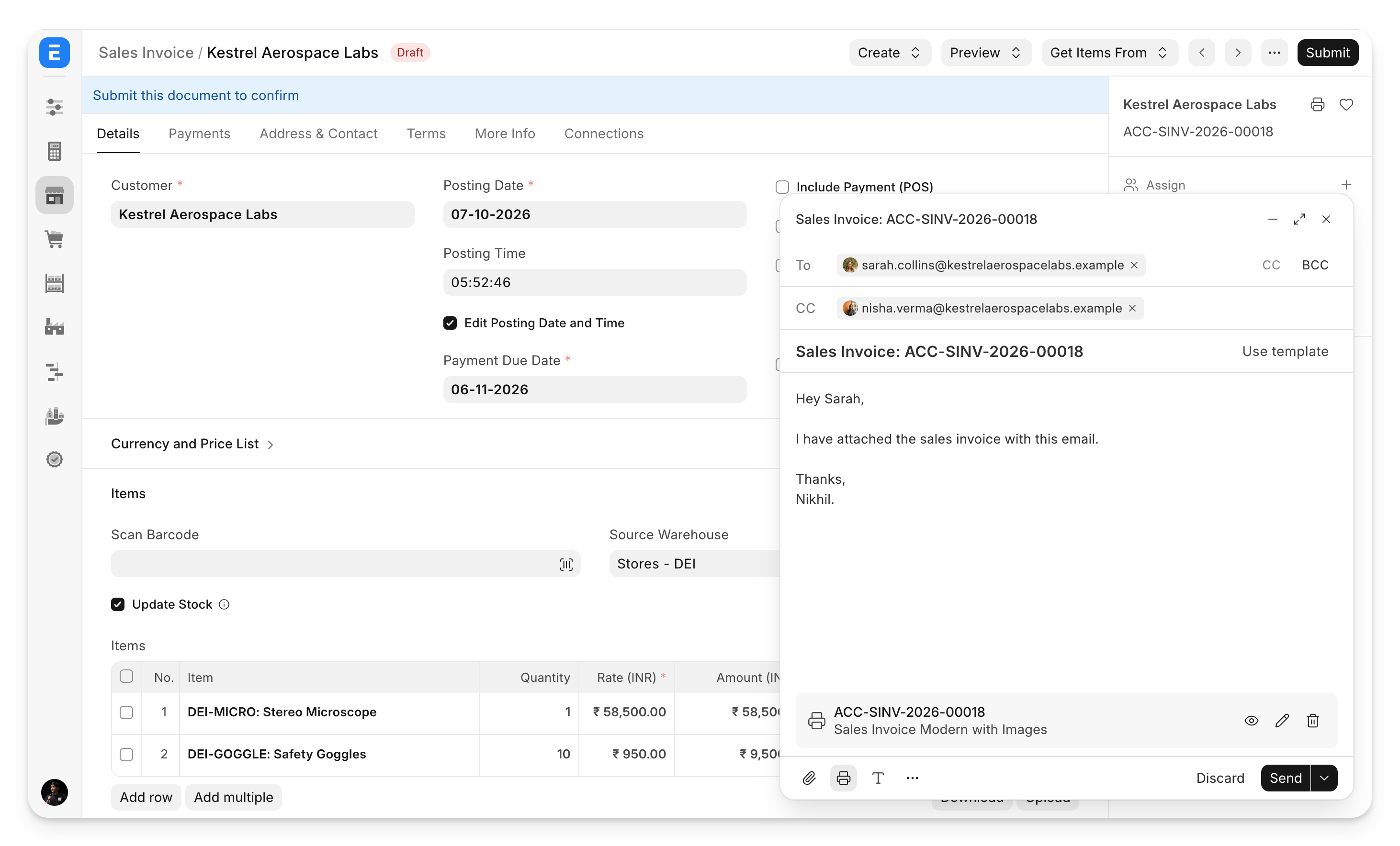 New email composer