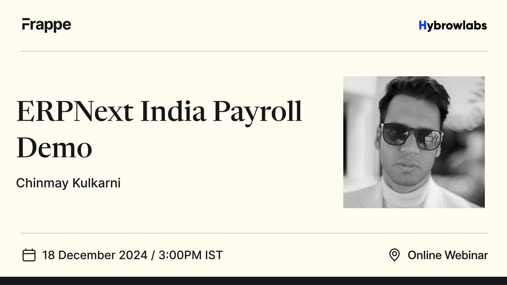 ERPNext India Payroll Demo | Frappe Events