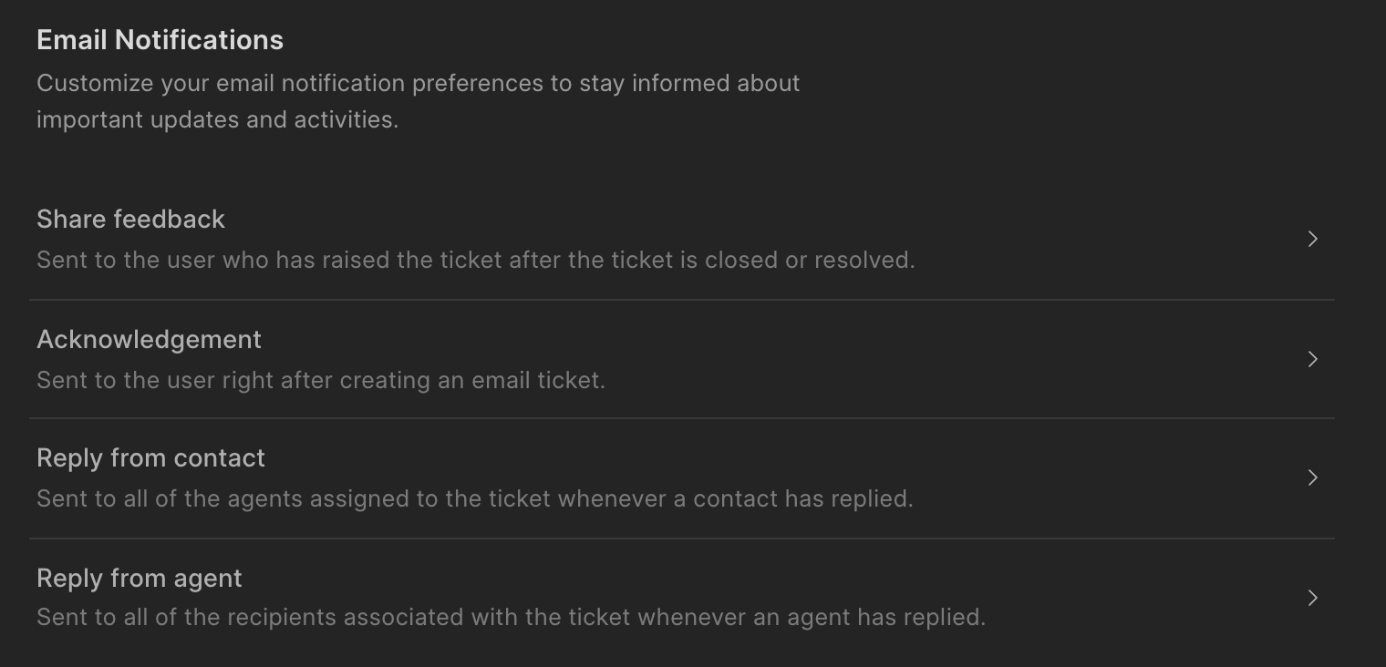 Email notifications in Frappe Helpdesk: feedback, acknowledgement and reply alerts