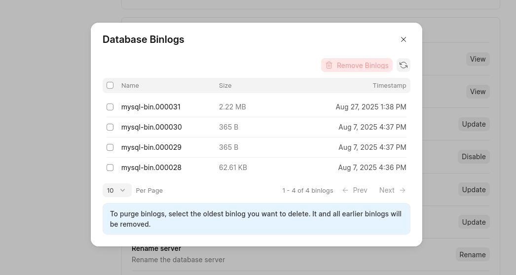 binlogs