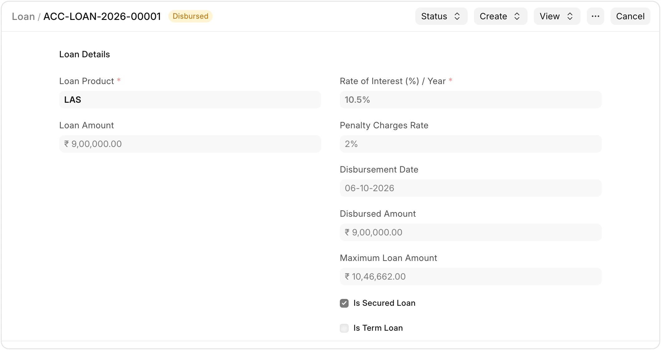 Secured demand loan with maximum loan amount from pledged securities