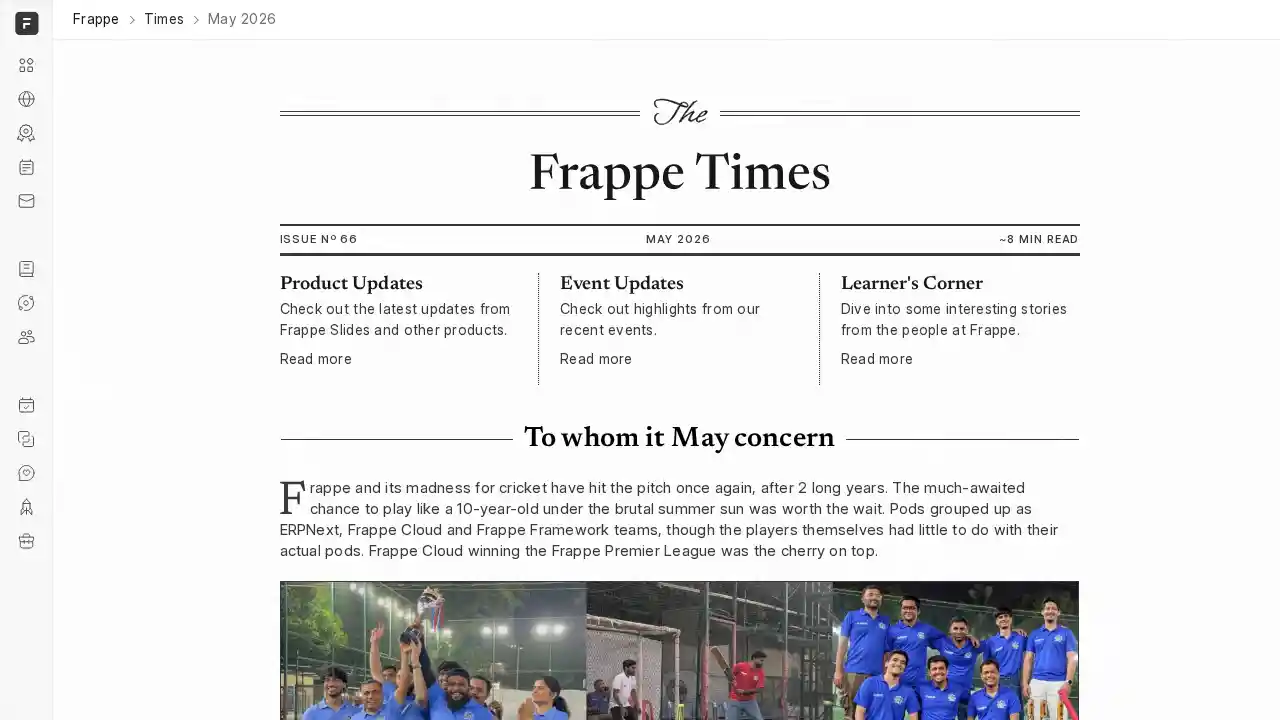 The Frappe Times - May 2026