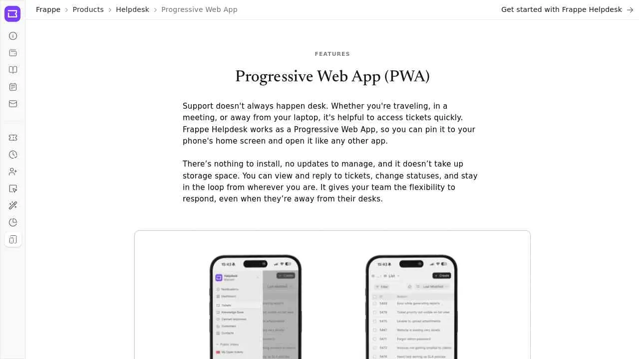 Progressive web app - Frappe Helpdesk