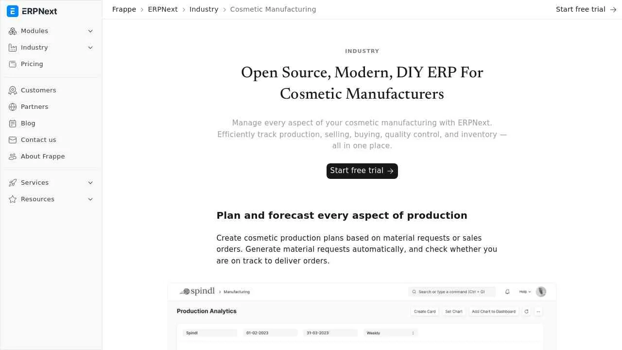 Open Source ERP Software for Cosmetic Manufacturing