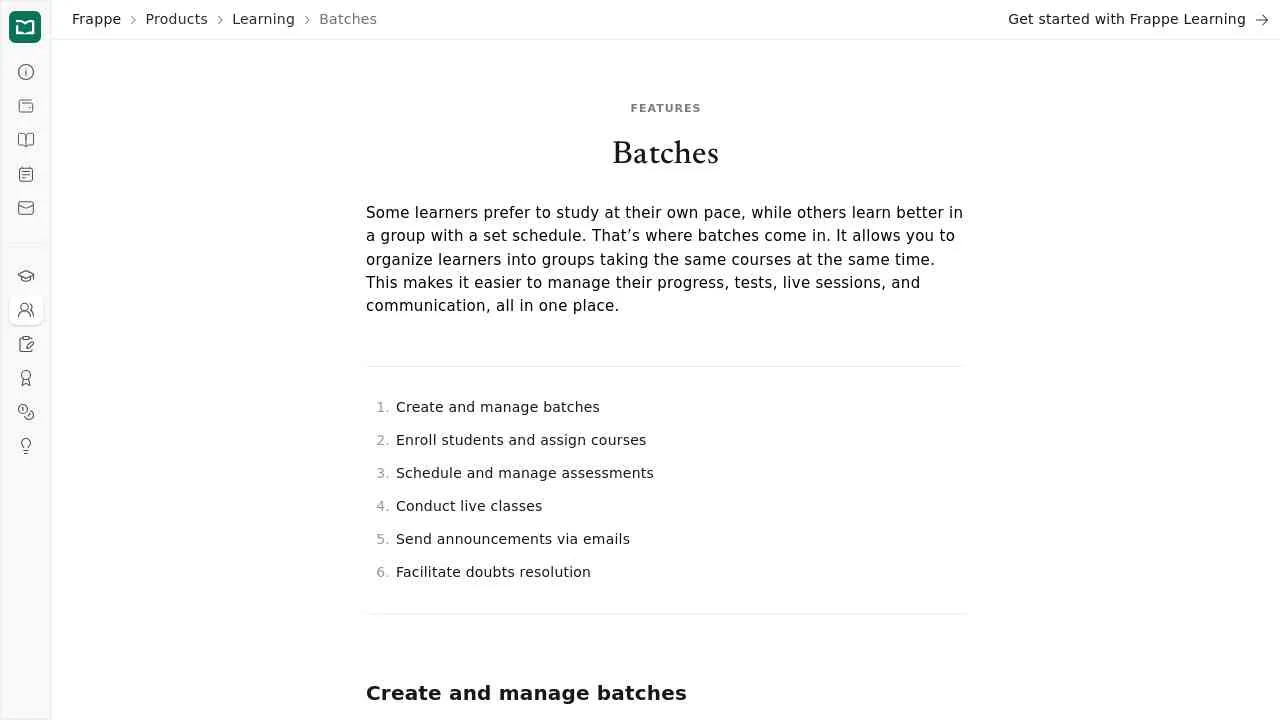 Batches - Frappe Learning