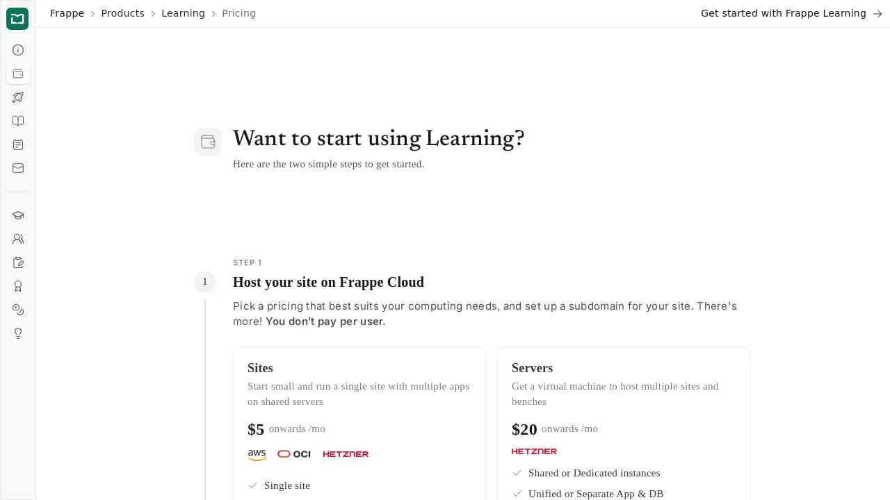 Pricing - Frappe Learning