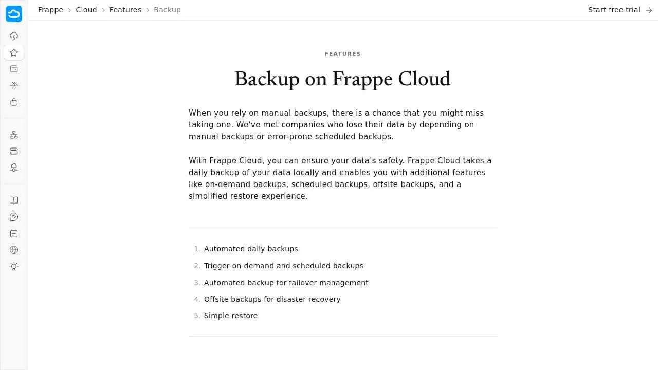 Backup on Frappe Cloud