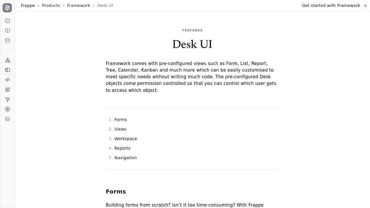 Desk UI - Frappe Framework