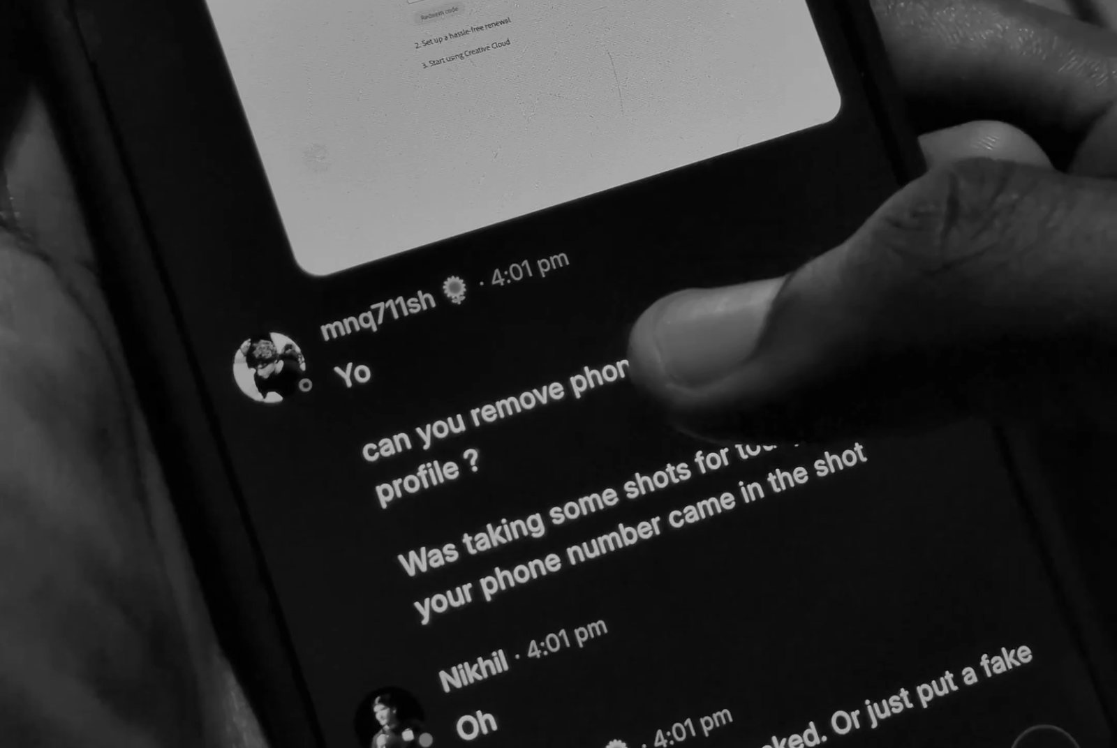 A direct message conversation in the Raven mobile app