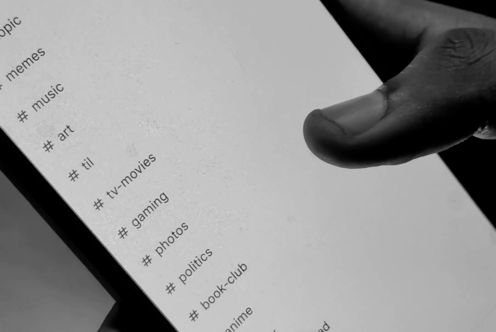 Raven's channel list on a phone