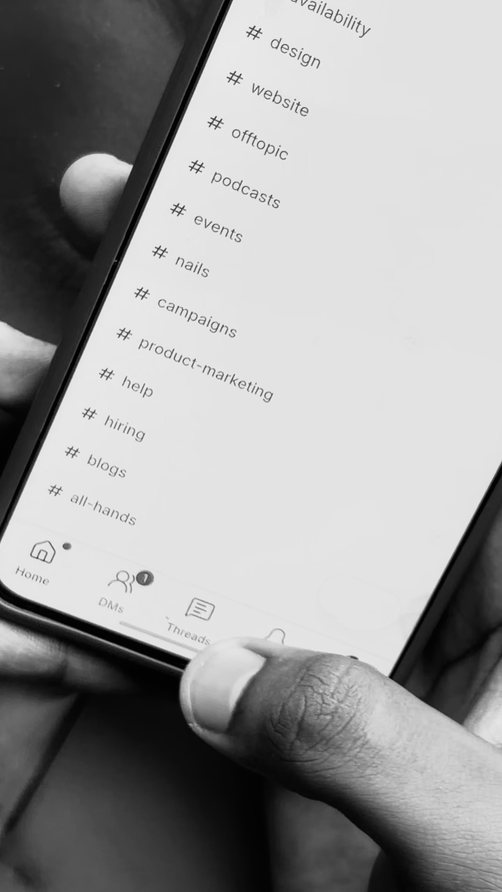 Scrolling Raven's channel list on a phone